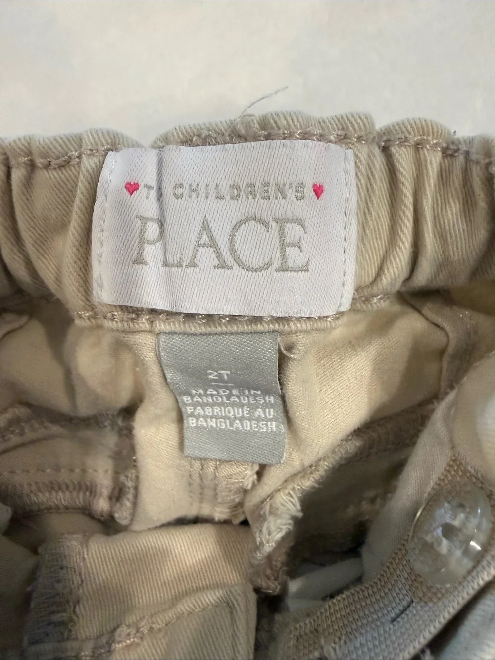 The Children’s Place Elastic-Waist Pants - Navy, Light Khaki, and Khaki